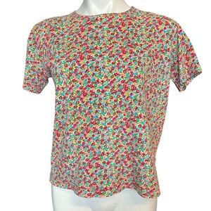 Vintage Lilly Pulitzer Ditzy Roses  Cotton Shirt White Label Floral